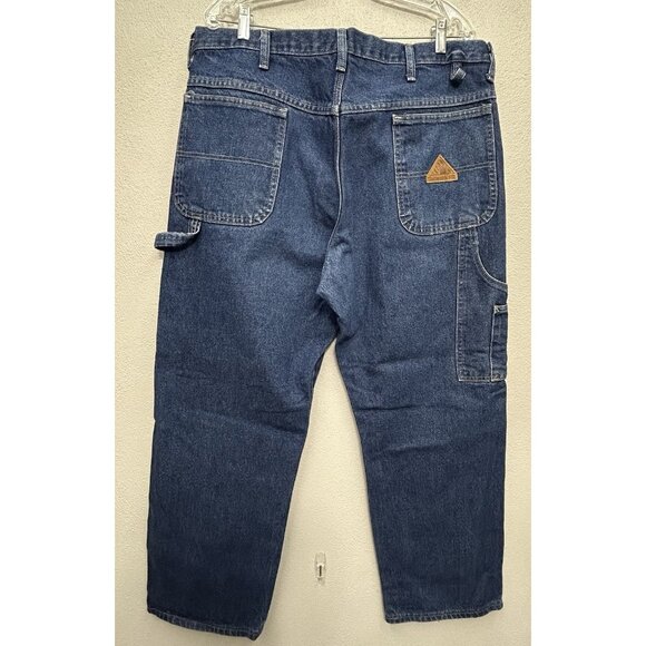 Bulwark FR Jeans Mens 38x30 Blue Fire Resistant Carpenter Straight Work Denim - Picture 2 of 6